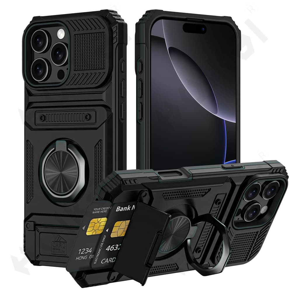 Case For IPhone 16 15 14 13 12 11 Pro Max XS XR 8 7 Plus Magnetic Rotated Ring Kickstand Heavy Duty Drop Protection Wallet Cover