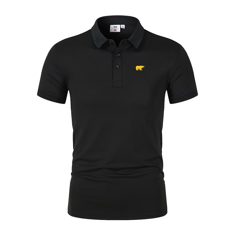 Summer new fashion trend T-shirt lapel with polar bear embroidery casual and comfortable POLO shirt