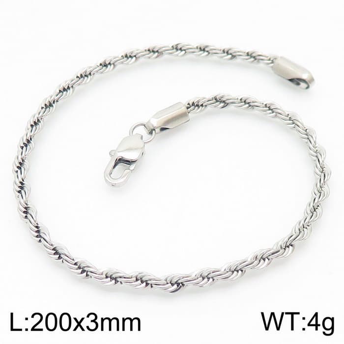 Bracelets pour hommes en acier titane, bijoux tendance, simples, avec boucle torsadée, 4/6/8 mm
