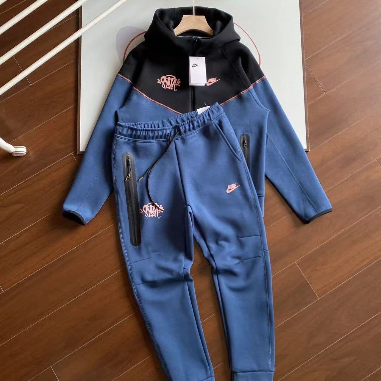 Ensemble veste à capuche zippée pour homme, printemps-automne, sport, maille tendance, décontractée, entraînement