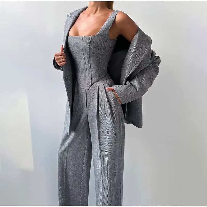 Women's Clothing Women's Fashion Casual Suits Elegant Women's Suit Jackets, Coats And Trousers Three Pieces