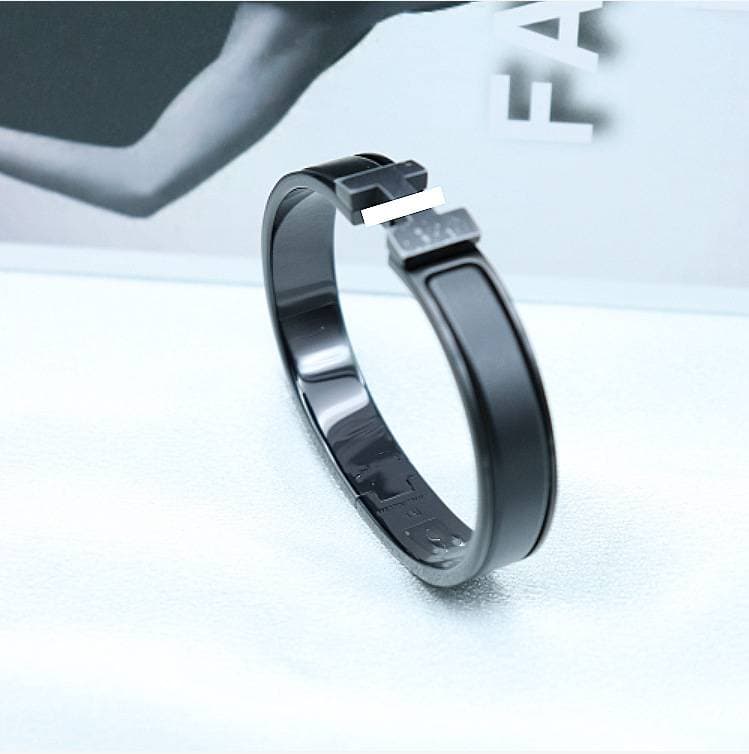 Bracelet à fermoir alphabet, 1 pièce, simple, émail givré, lettre H, pour couples