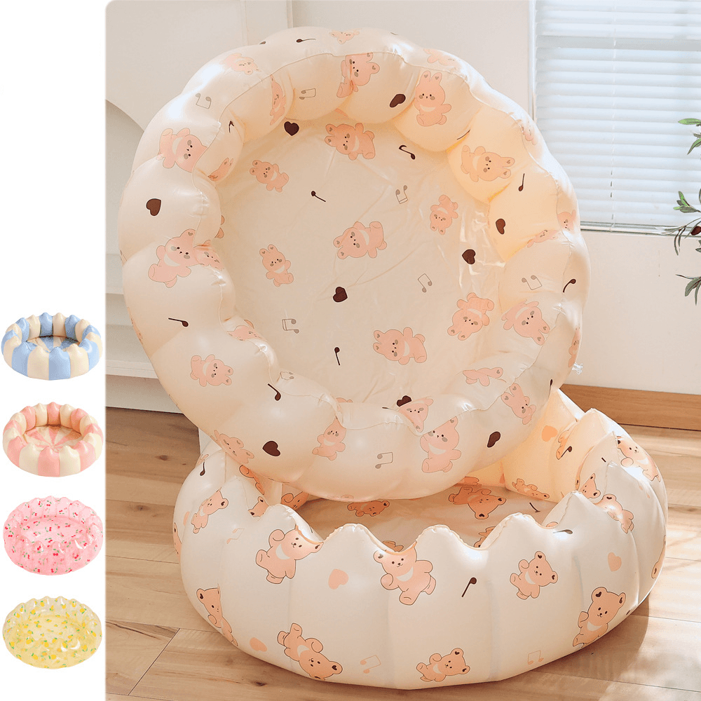 Pool & Accessories Kids Inflatable Pool Thickened Baby Swimming Pool With 100 Colorful Balls Indoor Outdoor Water Play Center