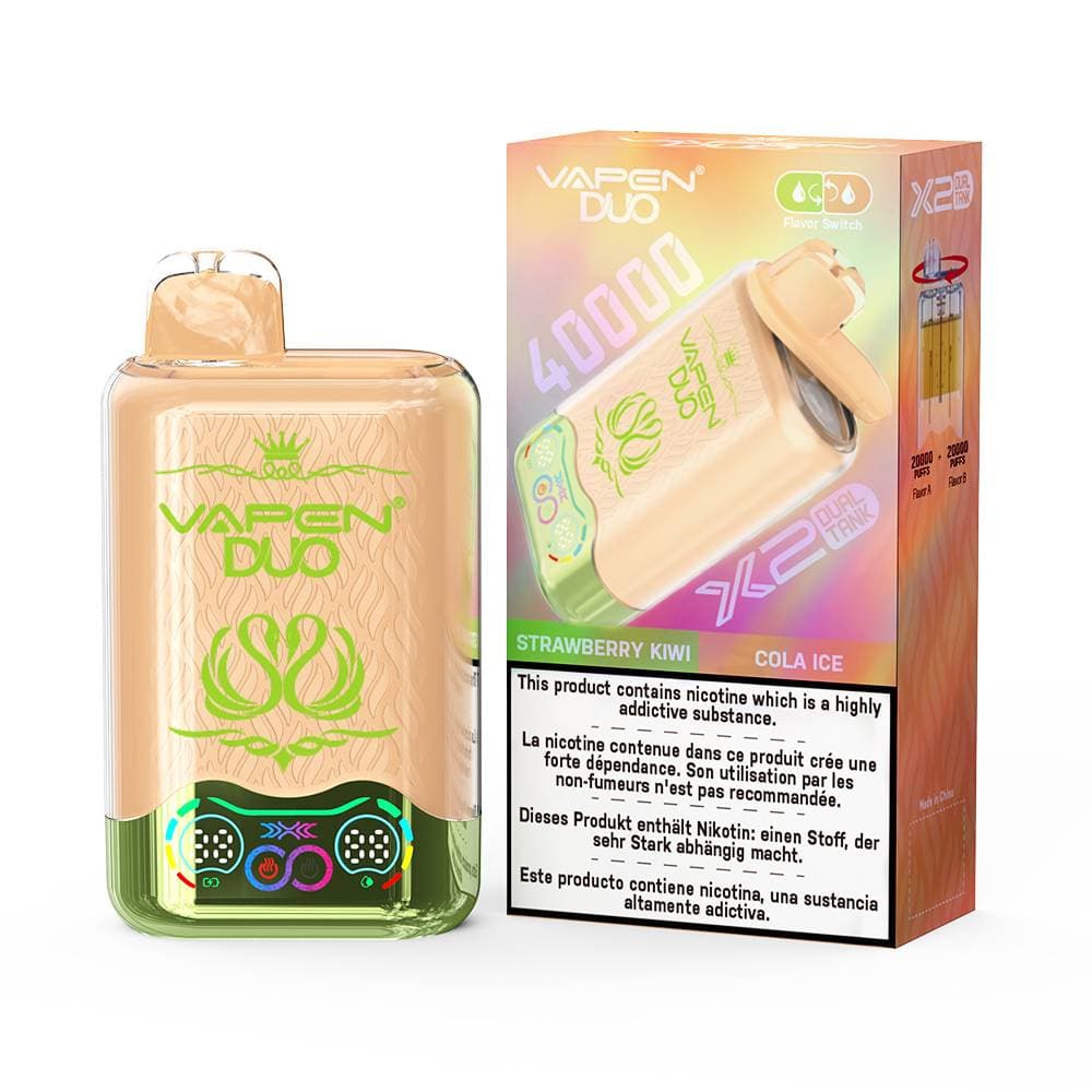 1 Vapen Duo 2 en 1, double réservoir, 40 000 bouffées, jetable, saveur citron vert Razz, chicha électronique Big Puff 50 000 bouffées, Nikotins