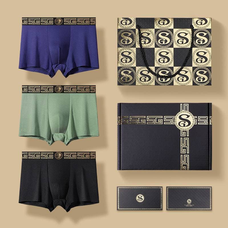 4pcs/Set Men's Modal Boxer Briefs – Color-Changing Magnetic Underwear (Breathable & Gift Set)​