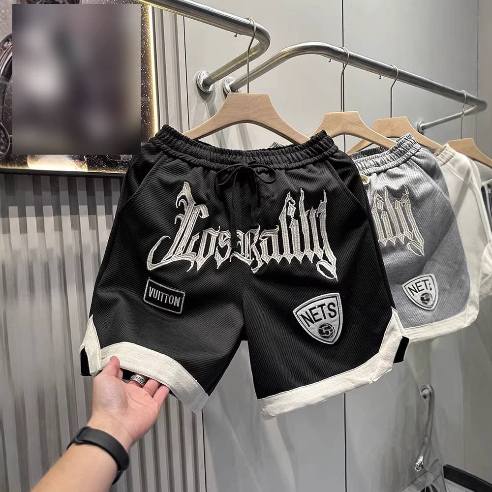 Men's Clothing Men's Style Basketball Shorts Summer Thin Training Sports Capri Pants Street Hip Hop Trendy Loose Fit Embroidered