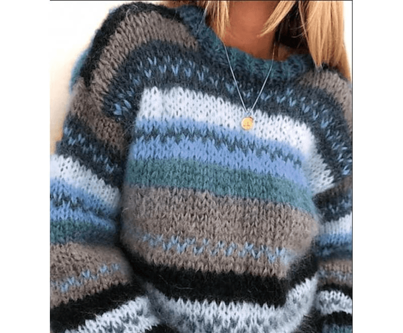 Women'S Rainbow Sweater Casual Warm Sweater For Women