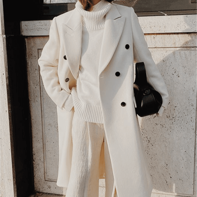 Women's clothing two-color long-sleeved woolen jacket women's clothing
