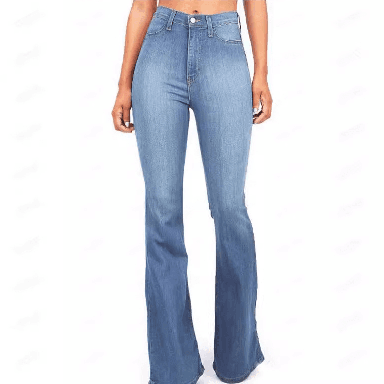 European and American foreign trade high waisted bootcut jeans for women in spring and autumn, wide legged, slim, long and flared pants for summer