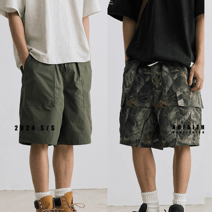 Men's Distressed Denim Shorts Workwear Style Patchwork Light Wash 5-Inch Inseam Casual Cargo Shorts For Men,Streetwear Fashion Stretch Comfort Fit