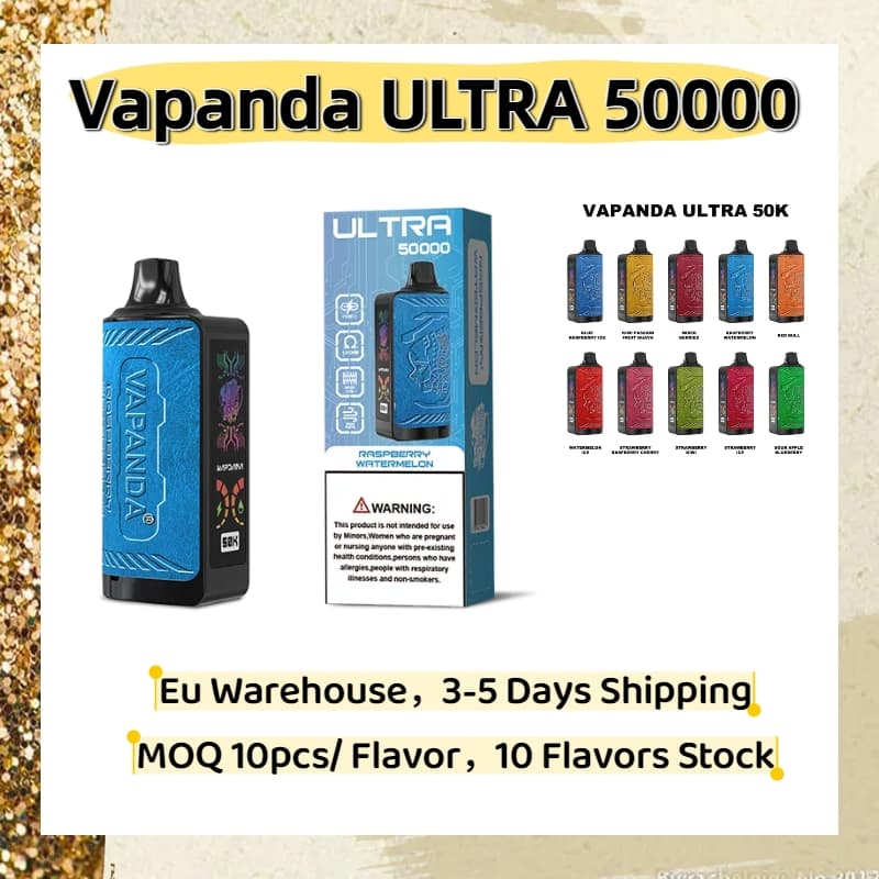 Cigarette électronique originale Vapanda Ultra 50000 bouffées, boîte de 50 000 bouffées, cartouches jetables
