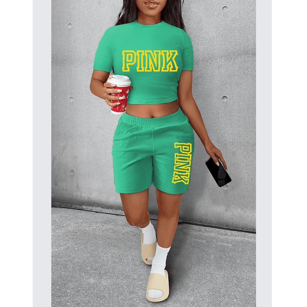 Women's printing personality printing casual two-piece suit