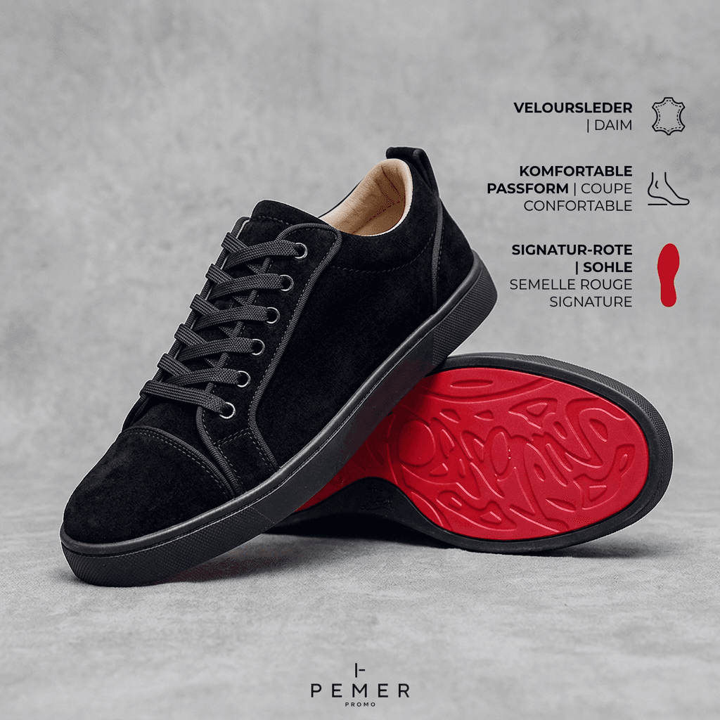 Premium Suede Classic Low-Top Sneakers - Iconic Red Bottom Non-Slip Sole Luxury Casual Shoes