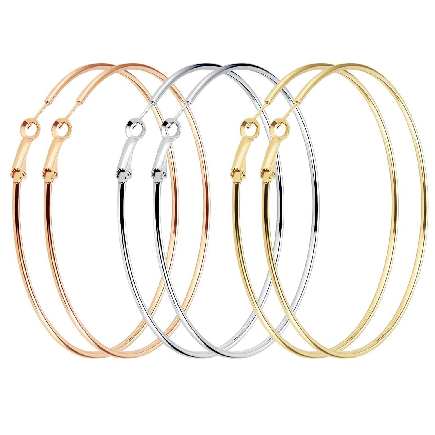 Fashion and Niche Design Exaggerated large circle earrings, anti allergic circular metal earrings, large circle earrings