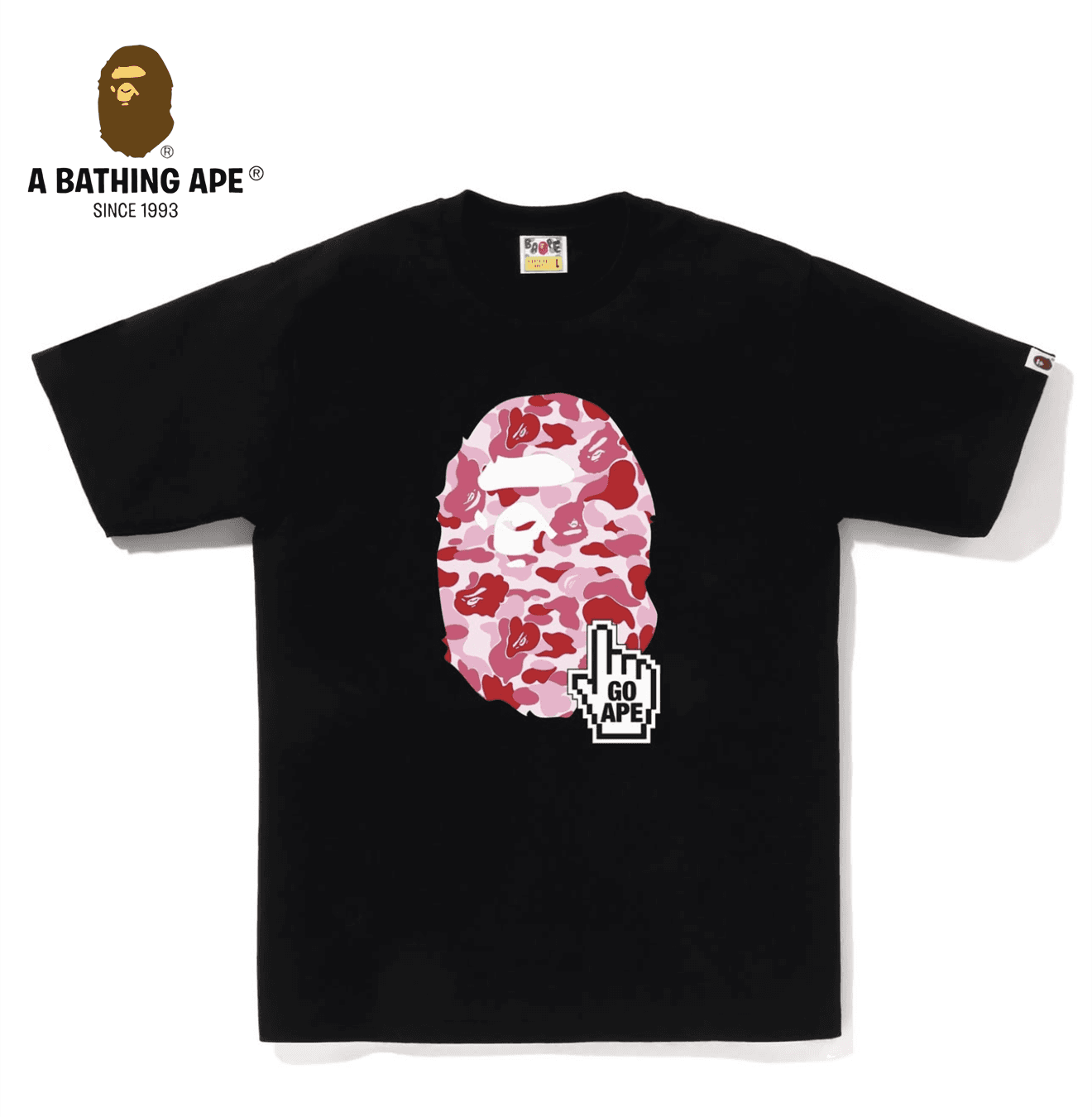 A BATHING APE ABC CAMO GO APE POINTER APE HEADTEE GO APE POINTER TEE High Quality Pure Cotton T-Shirt For Couples