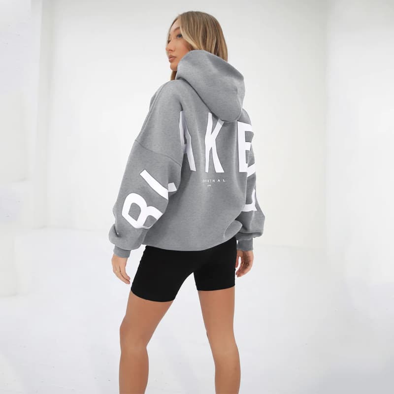 Sweat à capuche ample à manches longues pour femmes