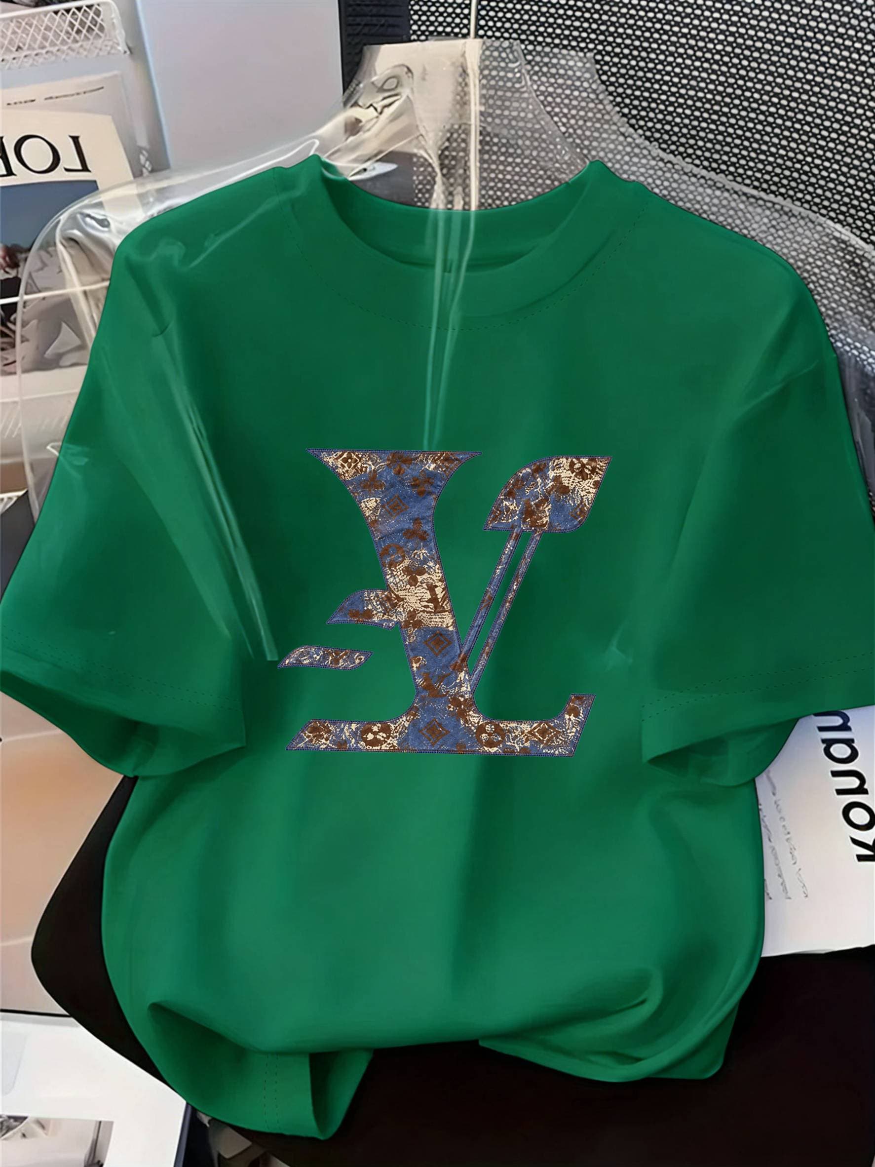 T-shirt tendance été 2026, coupe ample, manches courtes, imprimé