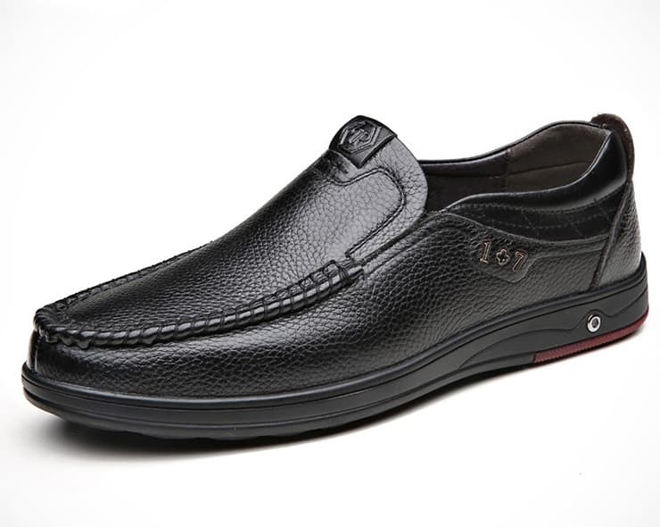 The K5166 Cow Leather Men's Casual Shoes Black, Choose Size And Tell Seller