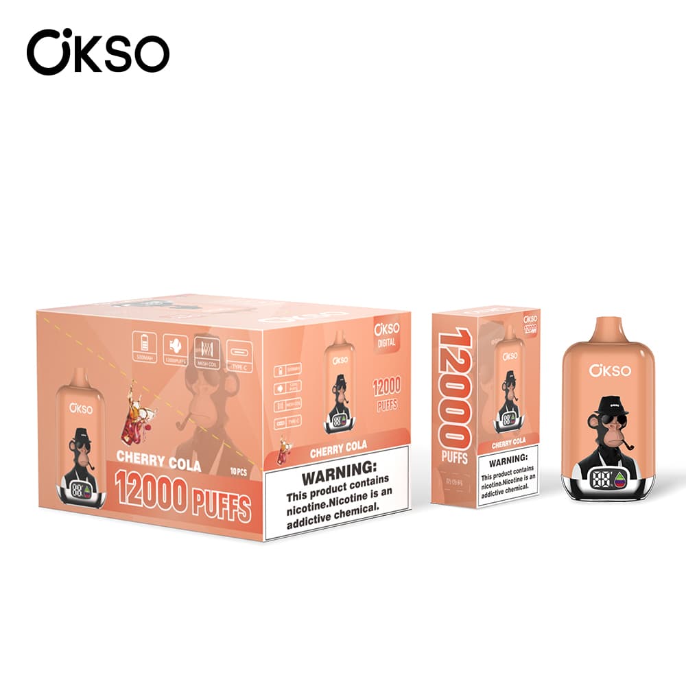 (Mise à niveau du produit ELF BOX 12 000 bouffées - 28 saveurs) Cigarette électronique jetable OKSO Digital 500 mAh, 12 000 bouffées, saveur fr