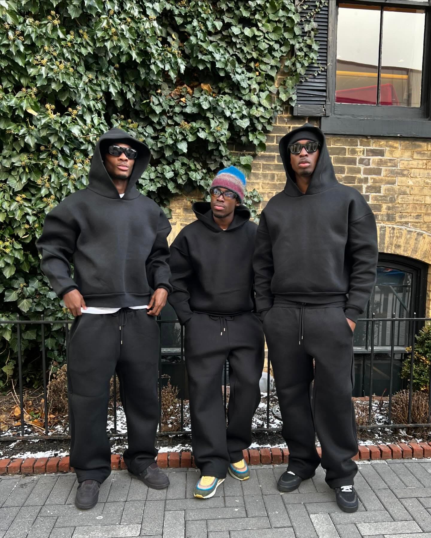 Men's Clothing Couple Fashion Hoodie Sweatshirt Solid Color Loose Sweatshirt Trousers