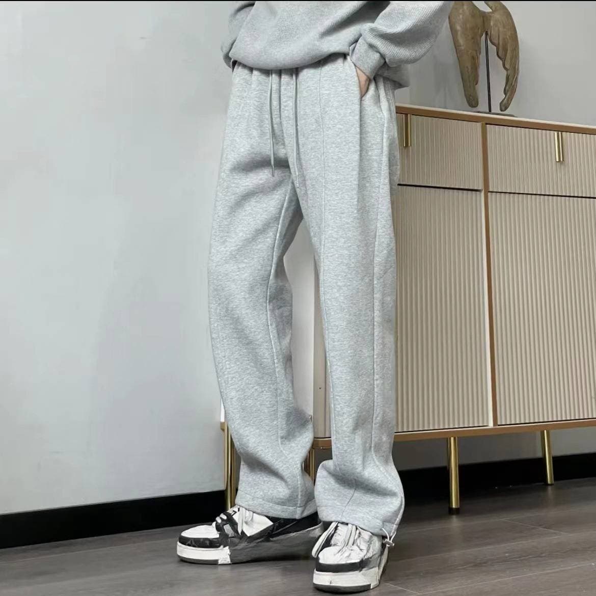 Men's Clothing Straight Spring And Autumn Style] High End, Simple, Fashionable And Versatile Loose Drape Casual Pants K22228