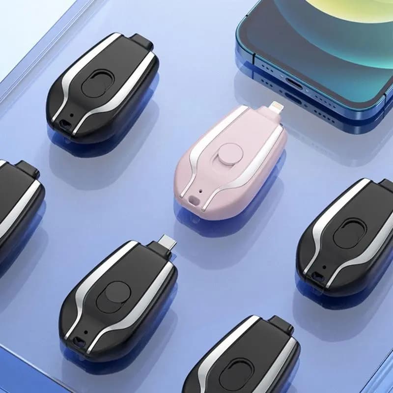 Android Portable Charger 1500mAh Keychain Charger With Type-C Mini Battery Pack Fast Charging Backup Power Bank For IOS