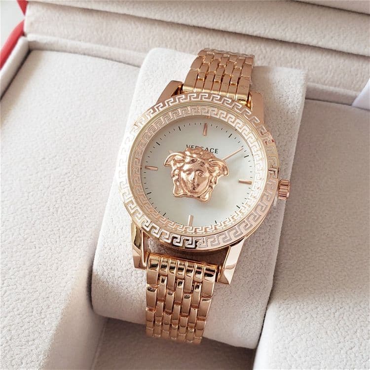 Montre à quartz classique de marque de luxe avec grand logo pour femme, cadeau de Noël