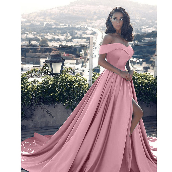 Women's Dress Solid Color One-shoulder Elegant Evening Dress