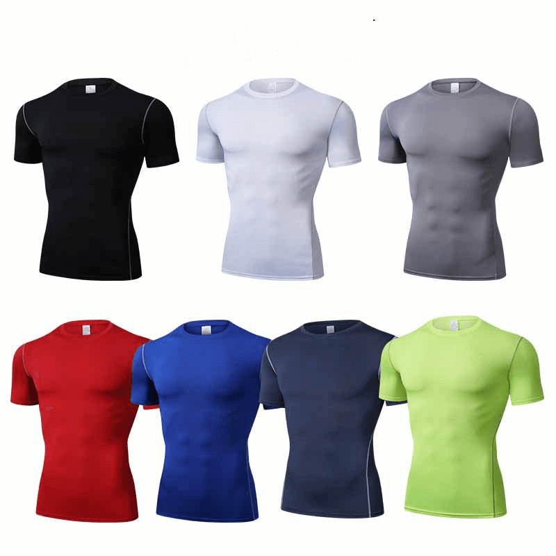 Men's Clothing Basketball Tight Short Sleeve Moisture Wicking Running Sports Fitness Clothes High Elastic Quick Dry Fitness Clothes Short Sleeve