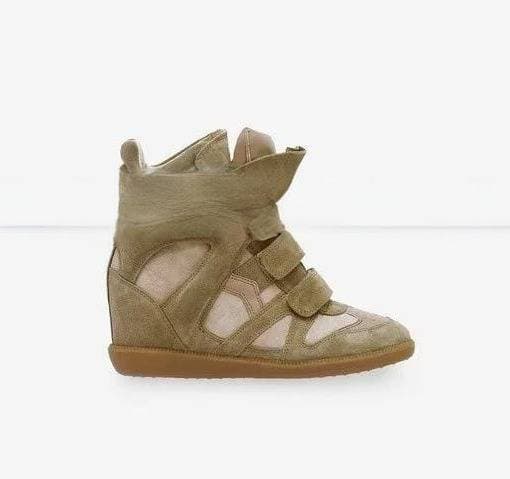 Bottines plates montantes à blocs de couleur pour femmes, avec talon compensé dissimulé et fermeture velcro, chaussures décontractées multicolor