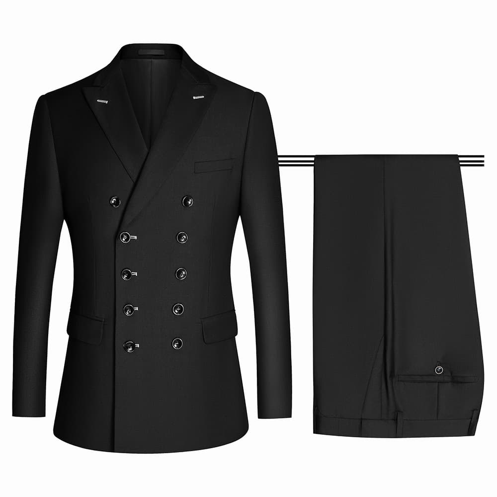 CT Men's Professional Business Casual Fashion Double-Breasted Dark Blue Black Gray Slim Fit Suit