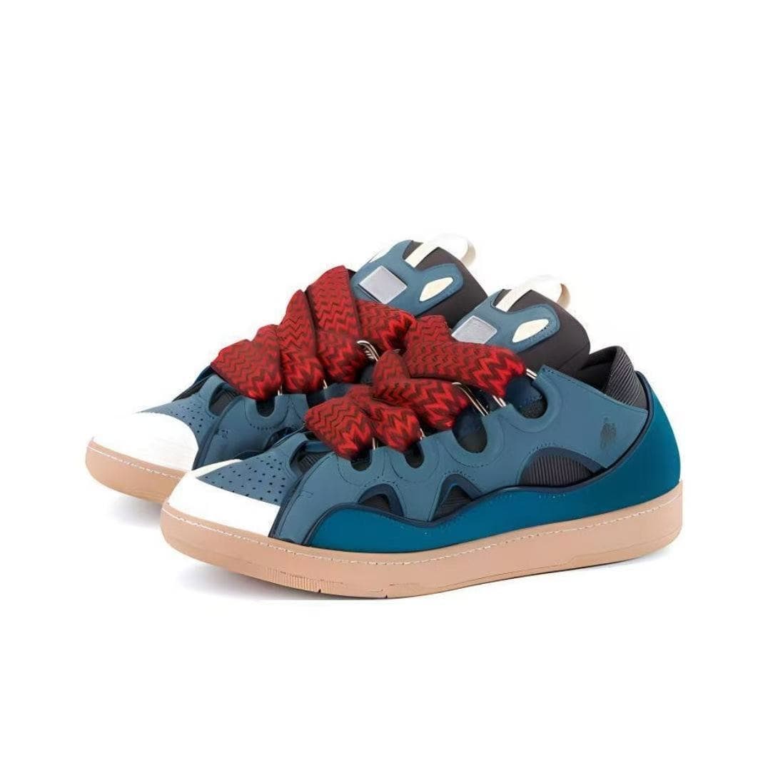 Chaussures de sport décontractées rétro en cuir véritable patchwork, style européen et américain, pour hommes et femmes.