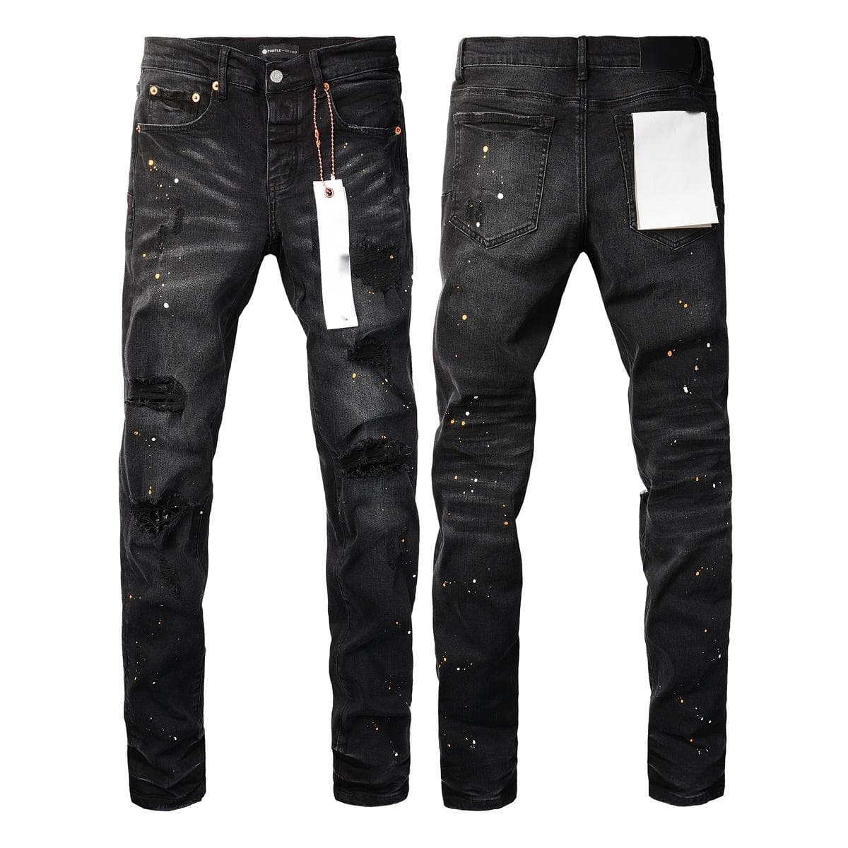 Jean déchiré violet de haute qualité pour homme, style streetwear