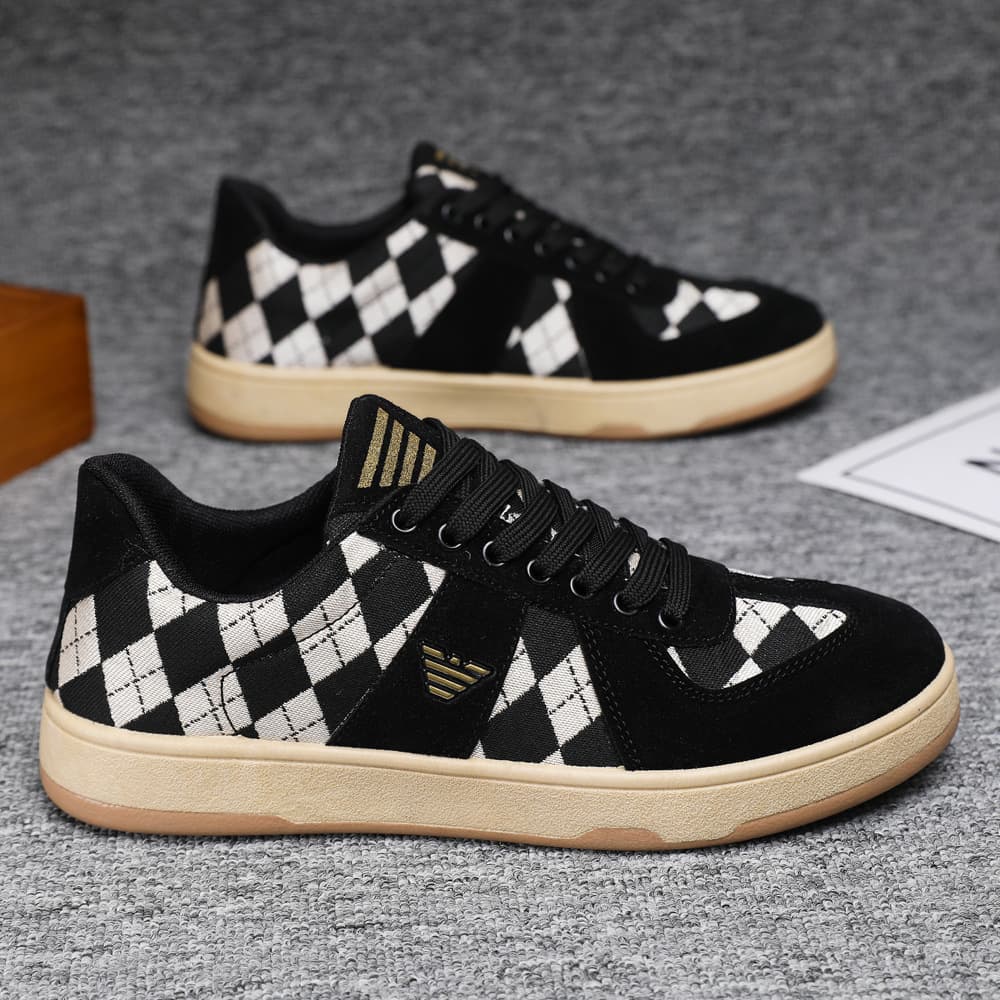 Foreign Trade 2023 Summer And Autumn Trend Men's Shoes Slip On Plaid Retro Dirty Dirty Shoes All-match Casual Canvas Board Shoes Men
