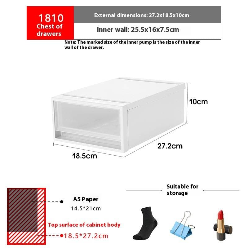 3-Layer Drawer Storage Box - Clear Plastic Organizer For Clothes Underwear & Wardrobe, Stackable Multi-Purpose Storage Bins With Handles​​