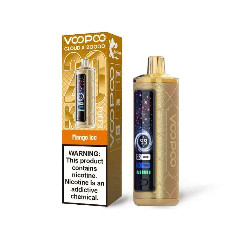 Lot de 2 cigarettes électroniques jetables VOOPOO Cloud X 20K, 20 000 bouffées, 25 ml, 6 mg de nicotine, batterie de 900 mAh, chargeur USB-C, d