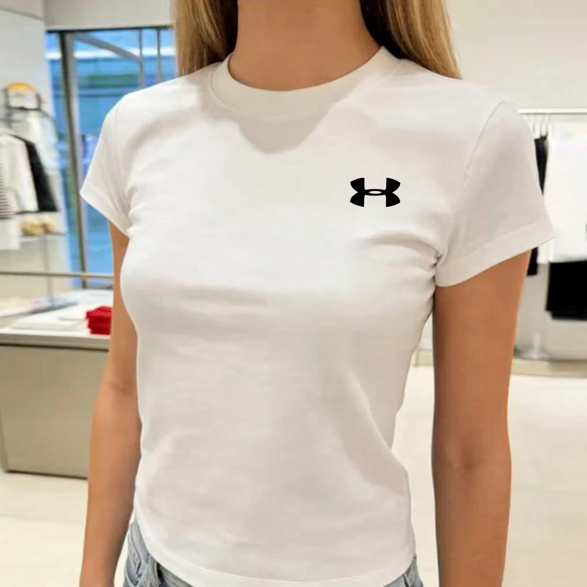 T-shirt imprimé à manches courtes pour femme, collection été 2026, motif classique, basique et décontracté, référence 078