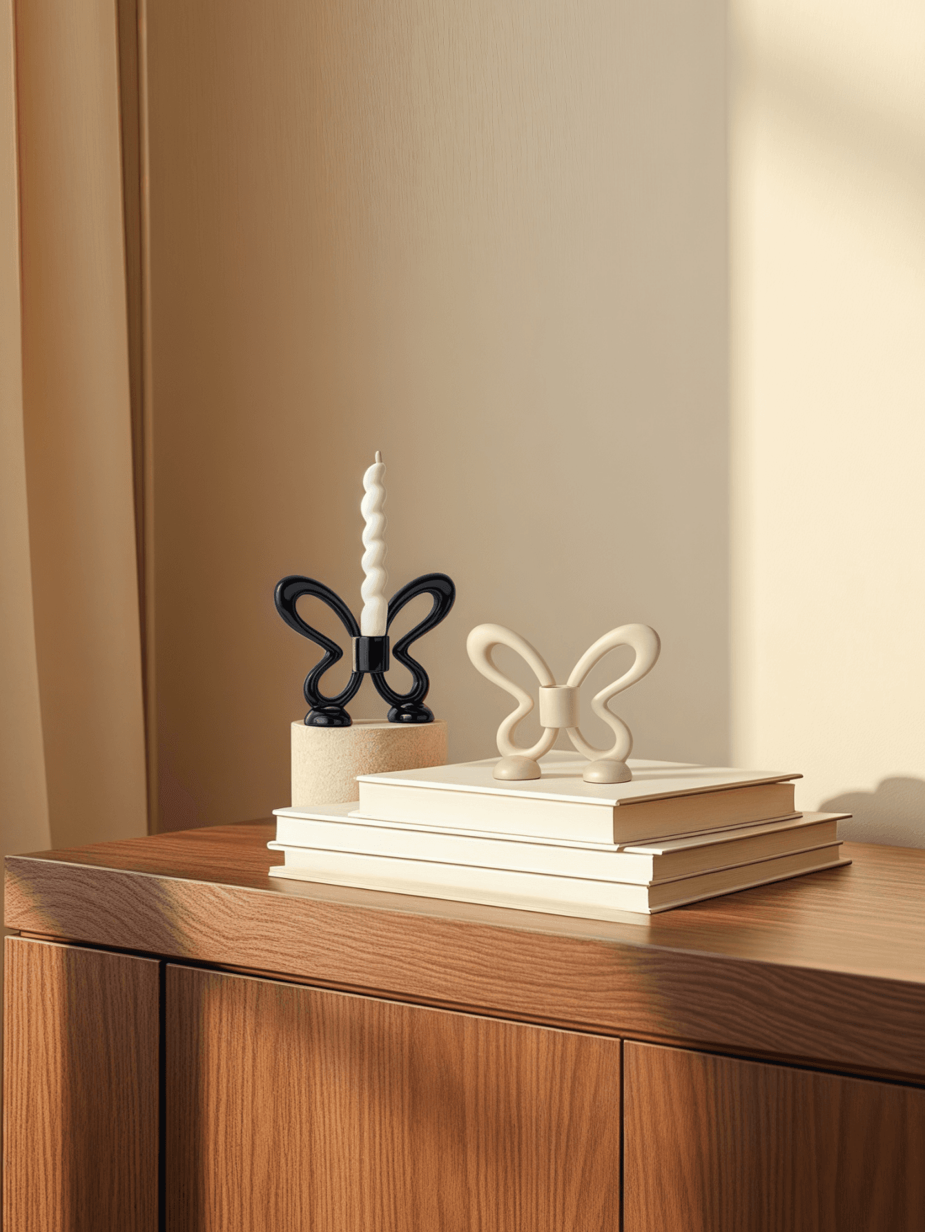 1 petit bougeoir en céramique en forme de papillon, style frais, pouvant servir de décoration pour exposer le bougeoir