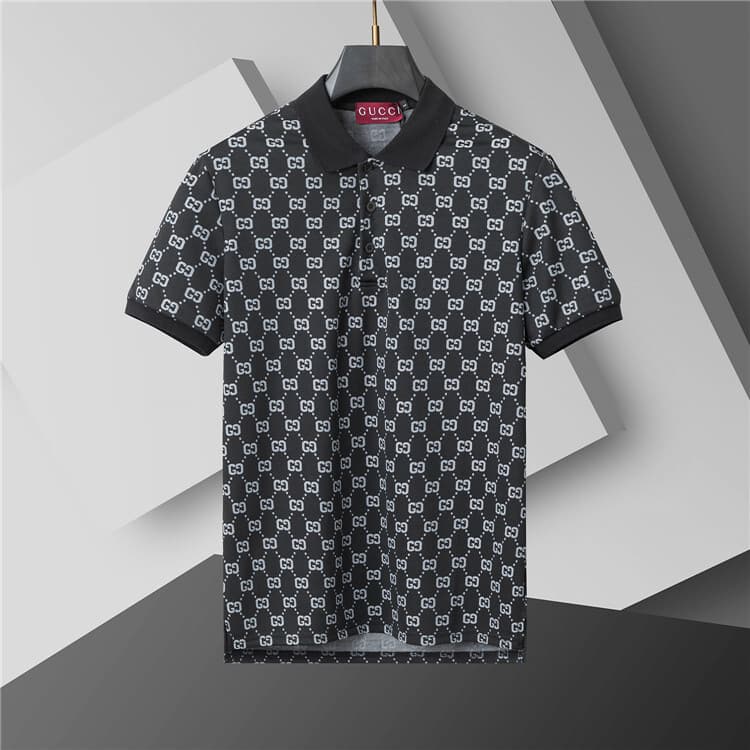 Polo d'été décontracté et tendance à manches courtes en coton perlé pour homme, col rond.