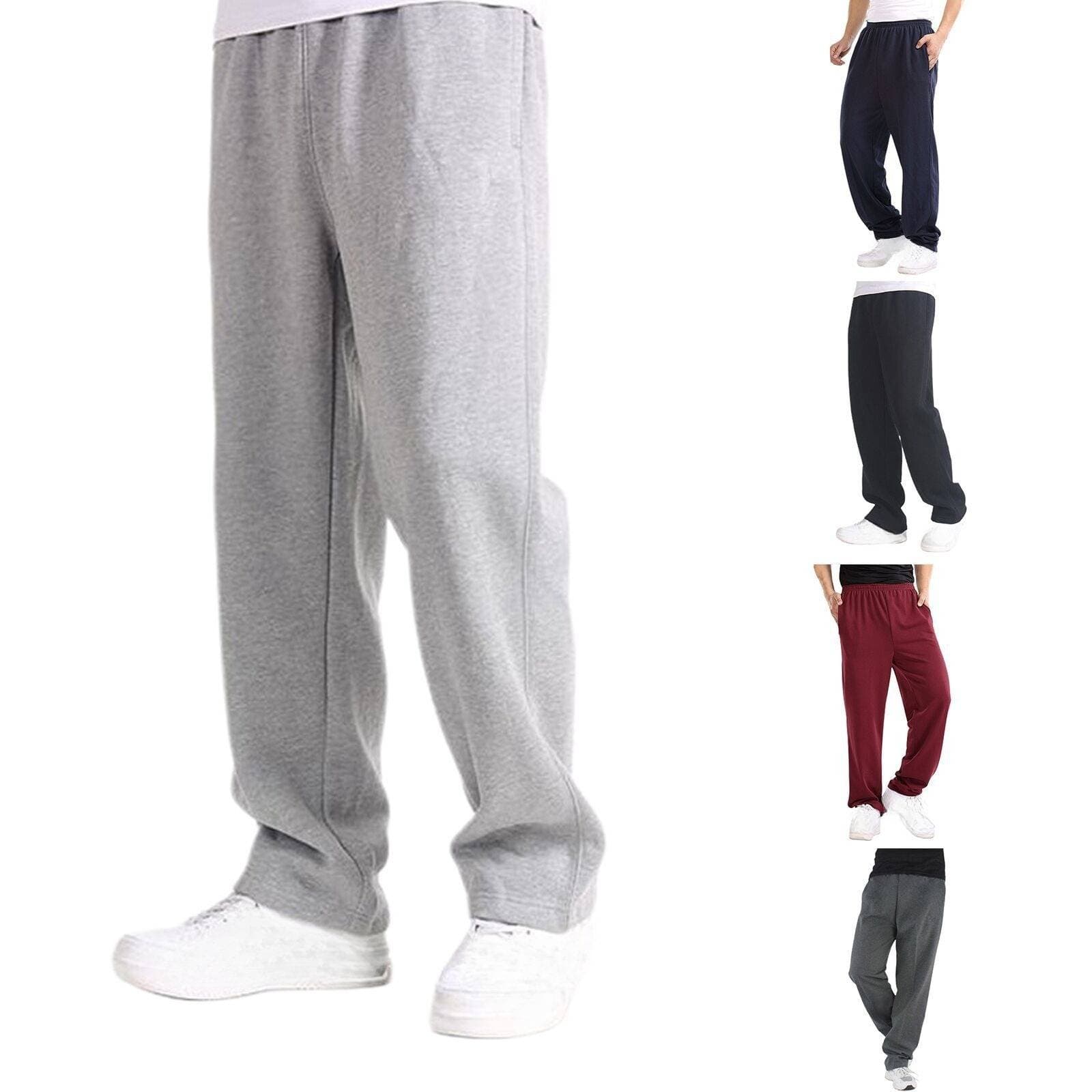 Men's Clothing New Men's Casual Trousers Men's Home Straight Sweatshirt Solid Color Loose Trousers