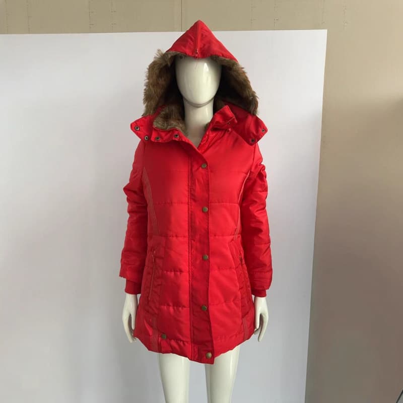 Vêtements pour femmes nouveau manteau d'hiver chaud en coton avec col en fourrure pour femme manteau en coton slim à manches longues avec fermeture