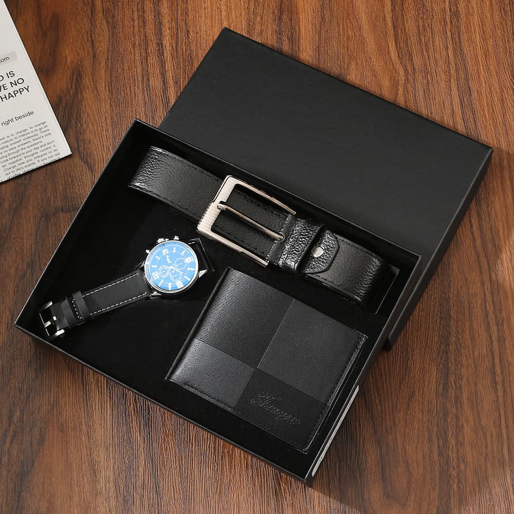 Father's Day Gift Set Men's Exquisite Gift Set Belt Wallet Watch Fashion Business