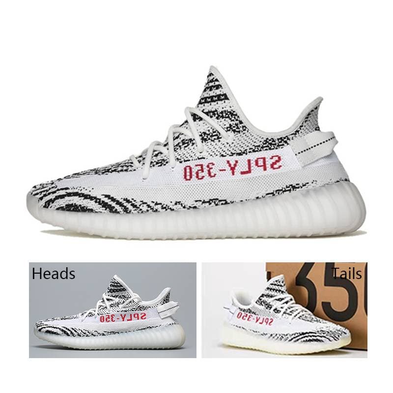 Chaussures de course pour hommes et femmes, baskets Adidas Yeezy Boost 350 V2, carbone, cendre, zèbre, noir statique, Yecheil réfléchissant, Belug
