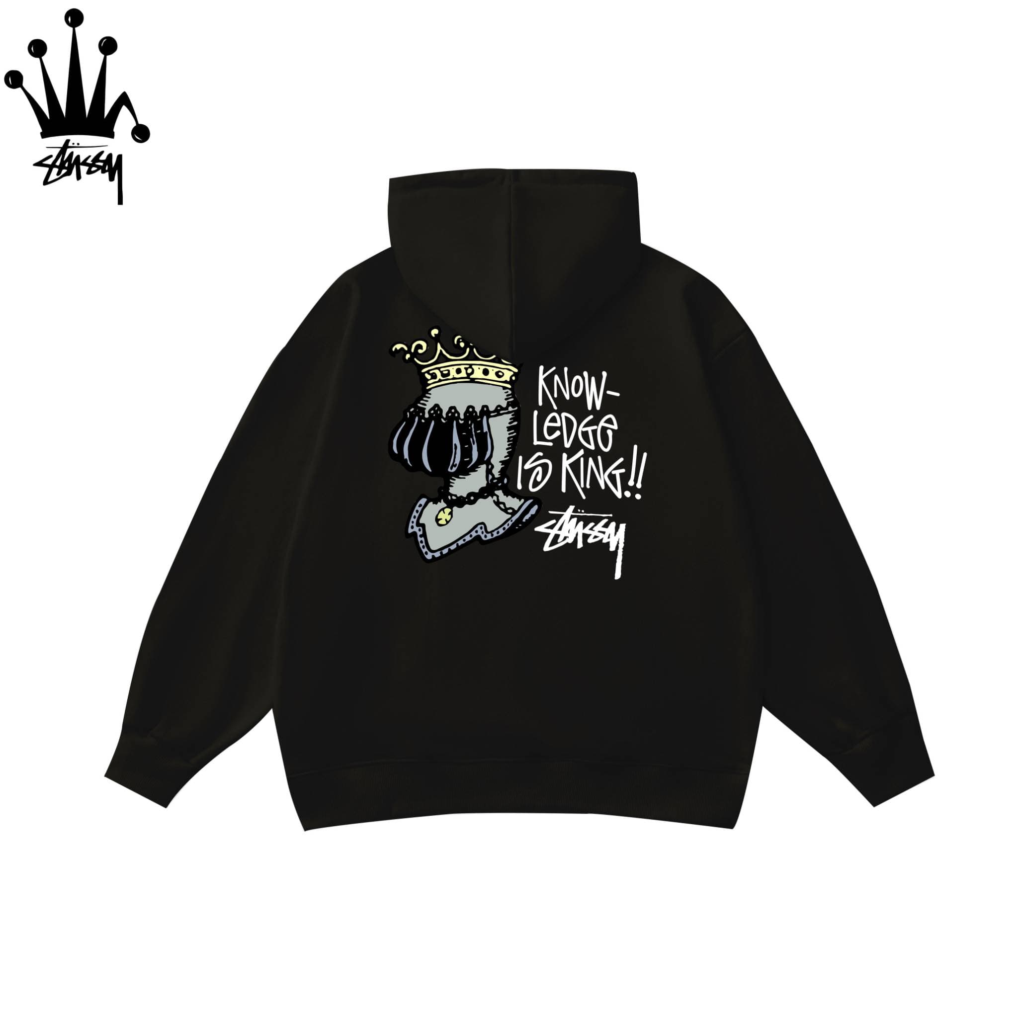STUSSY Queen Pattern Printed Hoodie Made Of Pure Cotton Fabric, Unisex