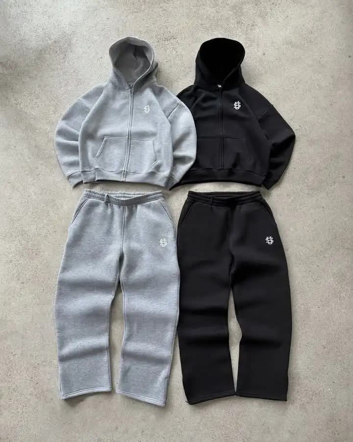 Casual Embroidery Zipper Sweatpants, Casual Long Pants, High Street Hip-hop Rap Streetwear, US Size, Unisex Sweatpants