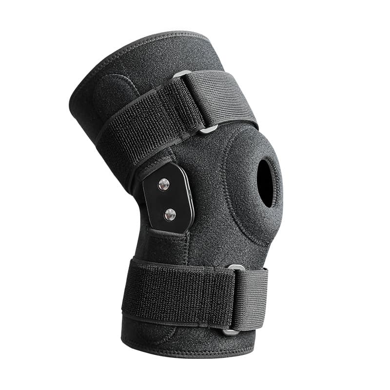 Adjustable Knee Brace With Aluminum Splint Support For Meniscus & Patella Protection – Unisex Black For Running, Football & Sports​