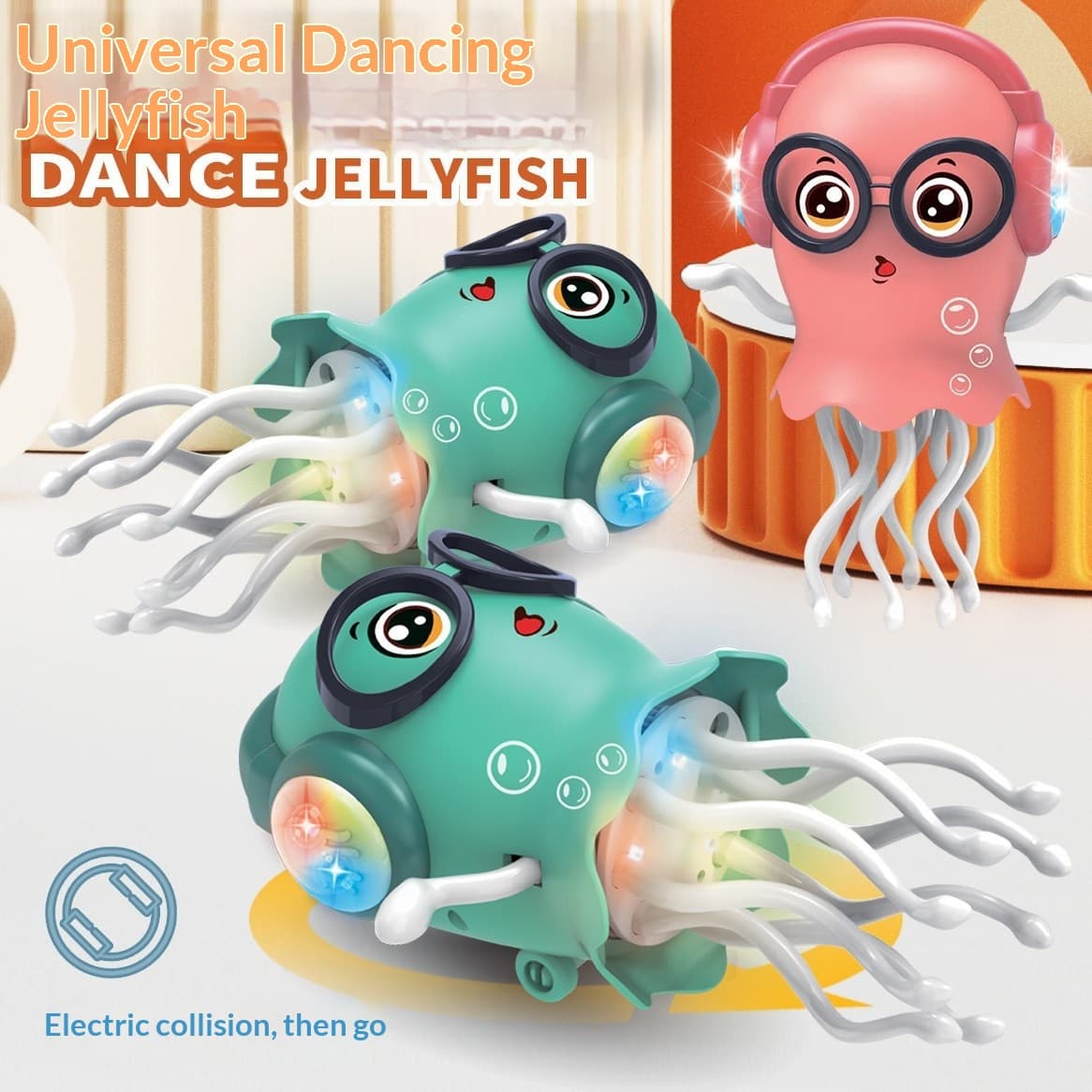 Cross-Border Dancing Jellyfish Fully Magic Octopus Light Music Sensing Automatic Obstacle Avoidance Creative Toy