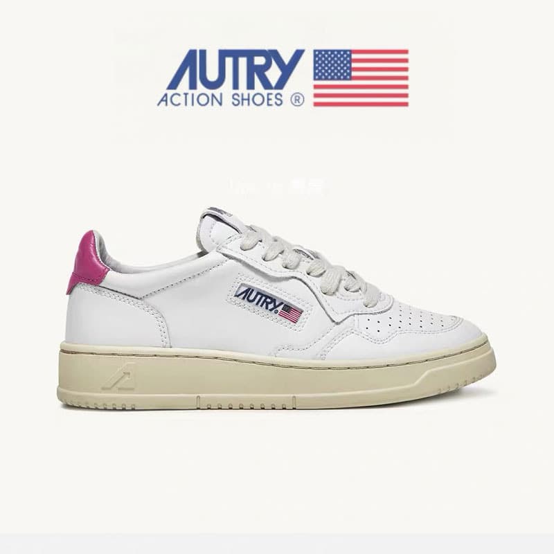 Autry ~ chaussure épissure queue blanche chaussures décontractées rétro bout rond à lacets même Style chaussures sport petites chaussures blanc