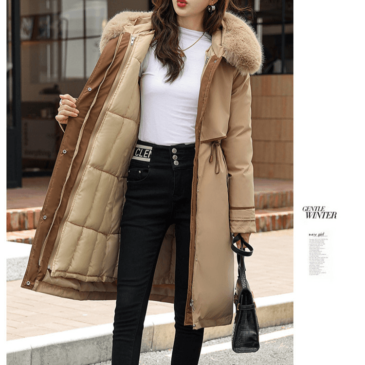 Women's Detachable Liner With Cotton Large Collar Style Fashionable Cotton Jacket