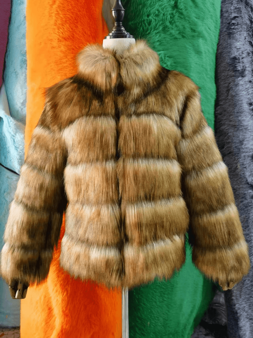 Vêtements pour femmes manteau de fourrure patchwork de fourrure de raton laveur manteau de fourrure pour femme